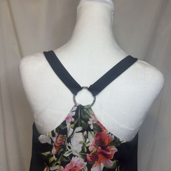 White House Black Market Floral Halter Dress Womens Designer Sleeveless NWOT - Picture 7 of 9